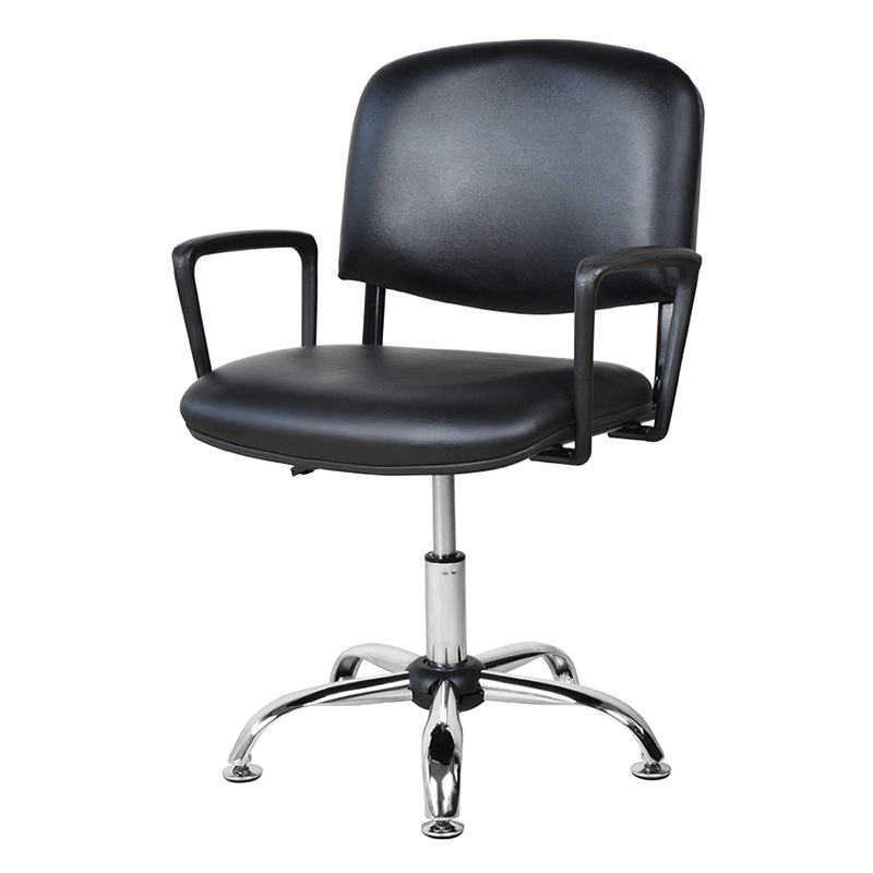 Matala PU-metallikäsinojallinen salonkituoli kromiliukulla (M-6118)